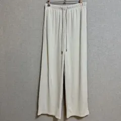 GU ジーユー リブプルオンパンツ　M アイボリー ナチュラル　パンツ　ズボン