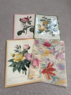 花柄　A4クリアファイル　4枚セット