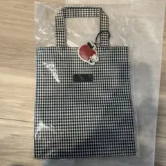 ファミリア ギンガムチェック トートバッグ　白黒