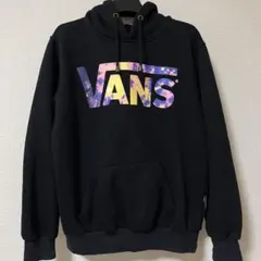 【US古着】Vans バンズ　裏起毛　パーカー　プリントロゴ　ブラックのサムネイル