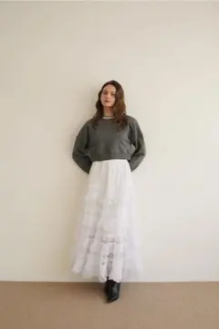 acka tulle long skirt チュールスカート ホワイト