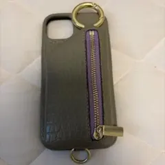 ajew グレー iPhoneケース ジッパー付き
