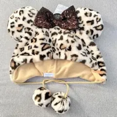 【新品未使用】ディズニー　ミニー　レオパード　ヒョウ柄　ブラウン　ファンキャップ