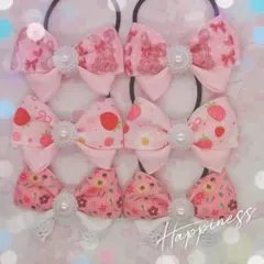 G1069 ハンドメイド　ヘアゴム セット　ピンク