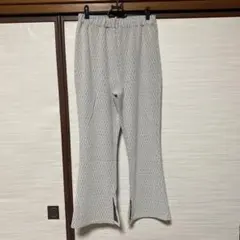 ジオメトリック柄ジャガードパンツ　アイボリー　フリーサイズ