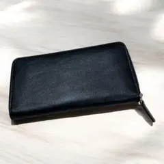 長財布❤ラウンドファスナー ブラック ビジネスレザーファクトリー 牛本革 黒
