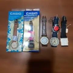【新品、未使用品ヴィンテージ 【当時物】 CASIO アナログ腕時計 5本セット