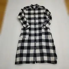 SAN VALLEYチェック柄長袖シャツワンピース