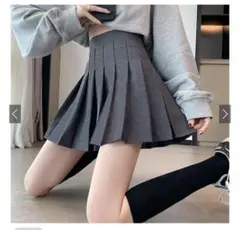 GRLインパン裏地付きプリーツミニスカート[at2171] グレー Mサイズ