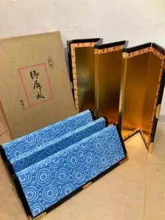 御屏風 絹目 伯峰 15号 高級 金屏風　雛人形 【新品未使用】 #01