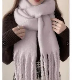 マフラー　新品　ベージュ　単色女子　女子高生