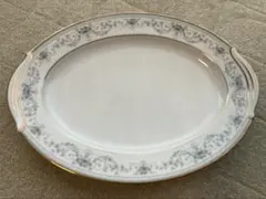 ノリタケ　ノーブル　花柄金縁オーバル皿　35cm