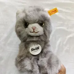 再お値下げ】Steiff シュタイフ 猫 グレー - メルカリ