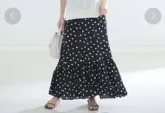 Demi-Luxe BEAMS ドット柄フレアスカート 36