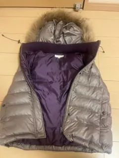 ブラウン ダウンベスト ファー付き