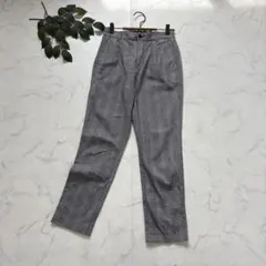 7414✾スタディオクリップ✾テーパードパンツ【M】チェック/グレー/ストレッチ