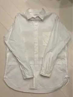 ユニクロ+J ホワイト 長袖シャツ Lサイズ ポケット付き　ジルサンダー