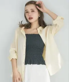 cocaガーゼシャツ イエロー　Ｌ