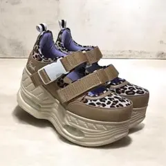 상태좋음 YOSUKE 厚底スニーカーサンダル レオパード ヒョウ柄 23