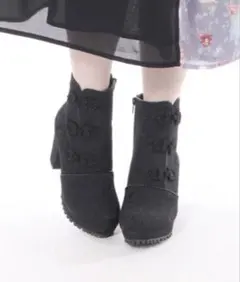 axes femme POETIQUE ジャガードチャイナブーツ ブラックのサムネイル