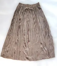 〚apres jour〛［F］ブラウンゴールドフレアスカート丈約83cmベロア調