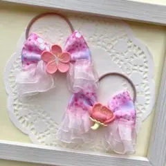 ハンドメイド　桜ヘアゴム✳︎ピンク