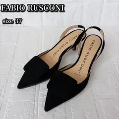 美品✨ファビオルスコーニ スエード バックストラップ バックル パンプス 37