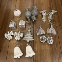 シルバークリスマスオーナメント16個セット
