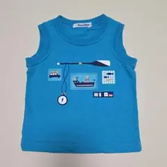 familiar ファミリア タンクトップ 80 ブルー 綿100％ 美品