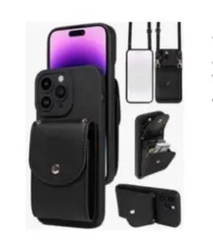 【在庫処分格安】iPhone13Proカバー　ケース ブラック　黒　ショルダー