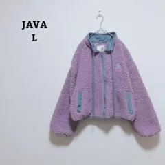 ジャバ　フリースジャケット　ボア　フルジップ　刺繡　ハイネック　防寒　L