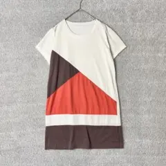 切り替え　カットソー　チュニック Tシャツ　M〜L レース　ロンT