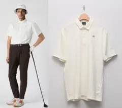 UNITED ARROWS GOLF ヘリンボーン ジャガード ポロシャツ
