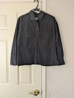 マーガレットハウエル　MHL. 長袖ブラウス/1/コットン/ネイビー/無地