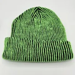 W007-d ニット帽 ニットキャップ ビーニー 帽子 Y2K ストライプ 秋冬