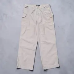 90s Polo Ralph Lauren リネン コットン カーゴパンツ L