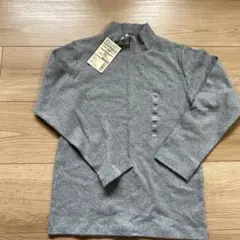 無印良品オーガニックコットン混起毛フライスハイネック長袖Tシャツ　130センチ
