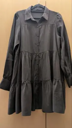 ZARA ティアードワンピース　M　グレー　チュニック