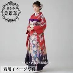 振袖　フルセット　金通し　辻が花　豪華　濃赤　可愛い　絞り　m5 振袖 フルセット 金通し 辻が花 豪華 濃赤 可愛い 絞り m5