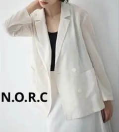 美品　N.O.R.C　ノーク　シアーシャツジャケット　アイボリー　F