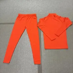 オレンジ インナータイツ・スパッツ セット　裏起毛