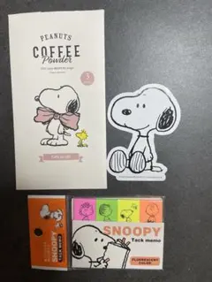 新品未使用♡スヌーピー タックメモ 蛍光色 4色＆ダイカットシールのサムネイル