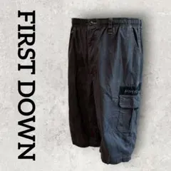 FIRST DOWN メンズ ハーフパンツ カーゴパンツ 半ズボン (L)グレーのサムネイル