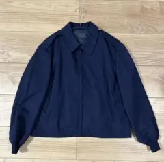 古着 短丈 ブルゾン ジャケット 90s 秋冬 AW ネイビー
