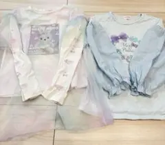 mezzo piano メゾピアノ 140 女の子 通学 長袖トップス2枚セット