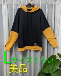 【美品】 長袖Tシャツ 薄手 黒 黄色