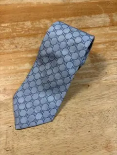 GUCCI シルクネクタイ ライトブルー GGパターン