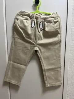 【90】petit main ミッキー ベージュパンツ