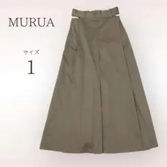 【新品タグ付き】MURUA ウエストカットスカート カーキ 1ベルト付き 春