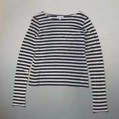 agnès b. アニエスベー　ボーダー柄ロンT 長袖Ｔシャツ 白黒 サイズT1